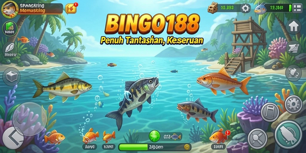 Screenshot BINGO188 menampilkan aksi memancing yang mendebarkan dan pemandangan indah.