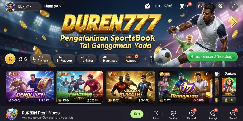 Tampilan gameplay DUREN777 dalam aplikasi Sportsbook.