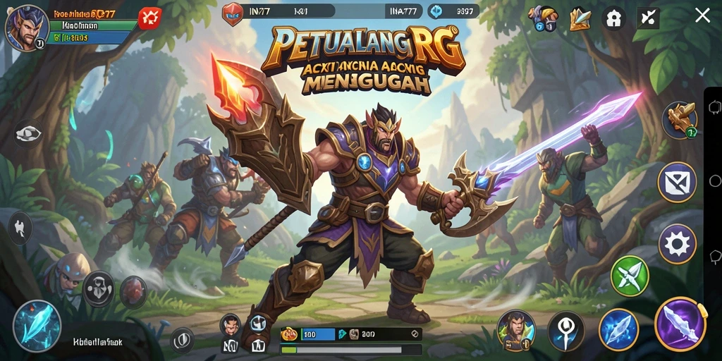 Tampilan gameplay ARPG yang epik dan menegangkan di INA777.