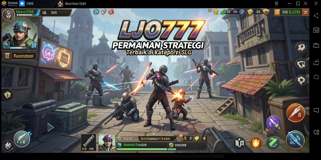 Tangkapan layar utama LJO777 menampilkan aksi pertempuran strategis yang mendebarkan.