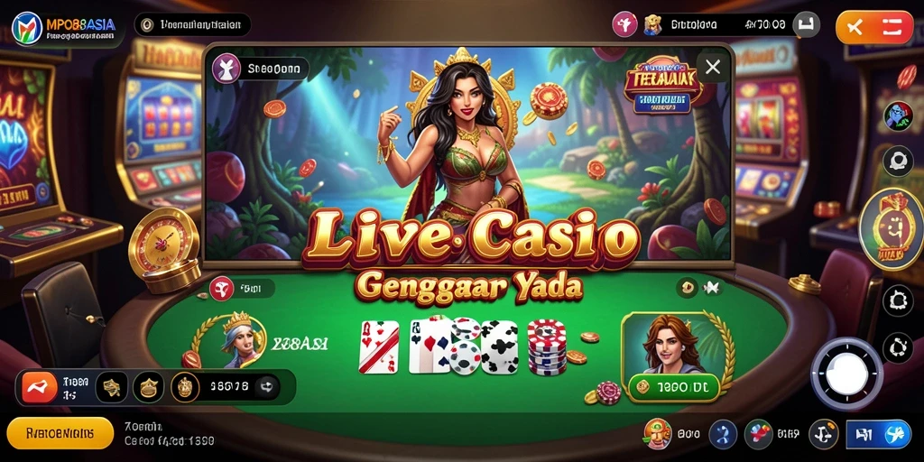 Screenshot gameplay Live Casino di MPO88ASIA menampilkan dealer langsung yang ramah.