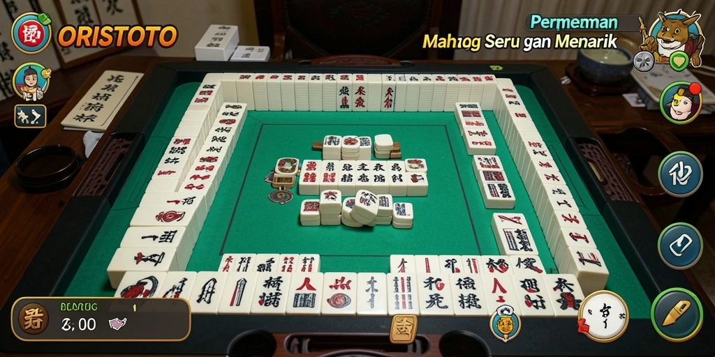 Screenshot ORISTOTO menampilkan permainan Mahjong yang menarik dan mendebarkan.