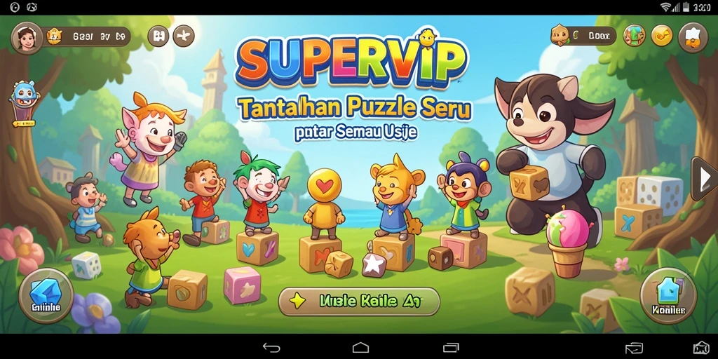 Tangkapan layar gameplay SUPERVIP yang penuh tantangan Puzzle.
