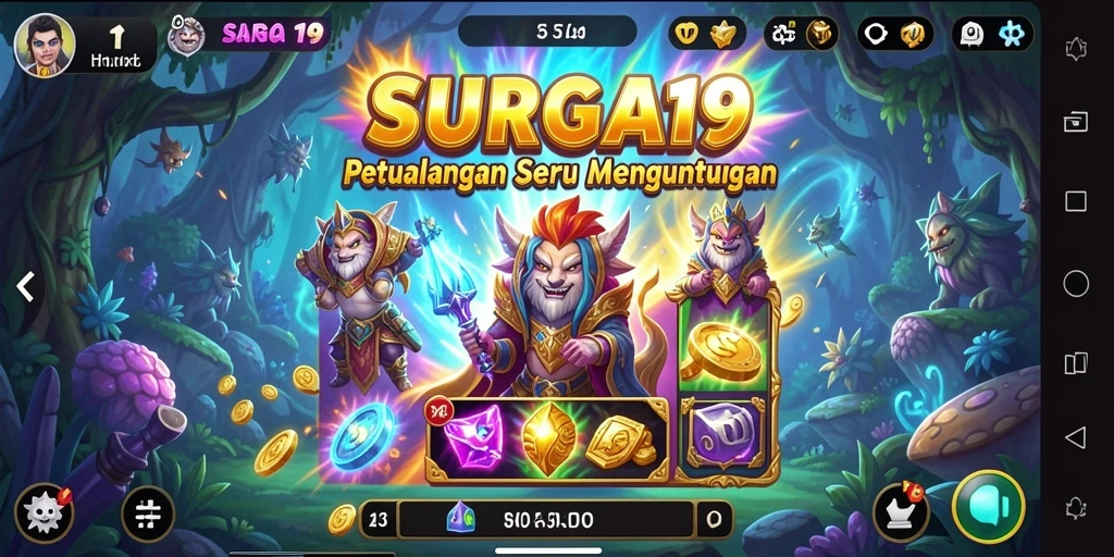 Tampilan gameplay yang seru di SURGA19 dengan gulungan berputar.