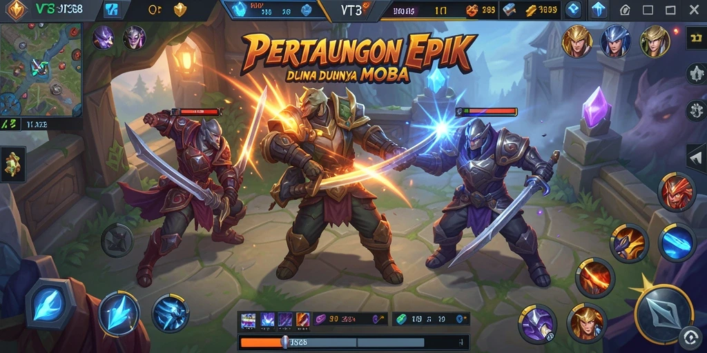 Tampilan gameplay seru dan mendebarkan dalam game MOBA VT38.